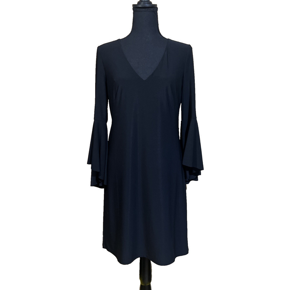 Lauren Ralph Lauren Slinky Stretch Whimsygoth Dress Black Size 6 Cocktail Party